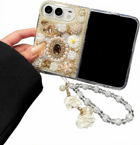 Vista 30 de iFiLOVE para iPhone 7 Plus/8 Plus Funda con Diamantes Brillantes y Correa de Flores, 3D Lujo Brillante Purpurina Cristal Diamantes de Imitación