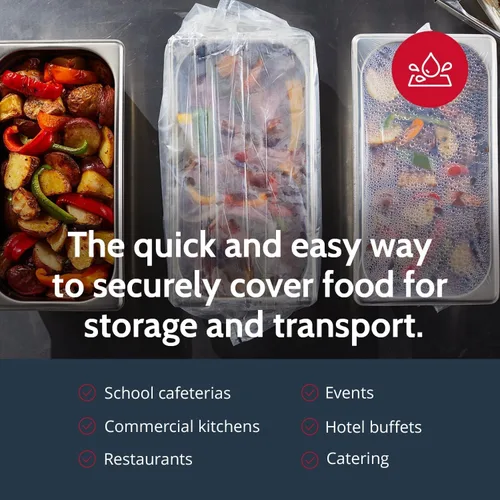 Vista 5 de PanSaver Fundas desechables transparentes para sartenes, a prueba de derrames, herméticas, para almacenamiento de alimentos y fácil transporte