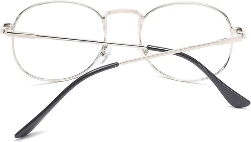 Vista 4 de Gafas retro miopes unisex de metal para distancia Plateado