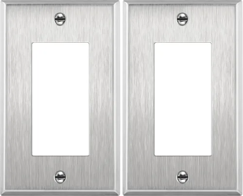 Vista 21 de ENERLITES Placa decorativa de pared metálica para interruptor o tomacorriente, acero inoxidable 201, tapa de tomacorriente, resistente a