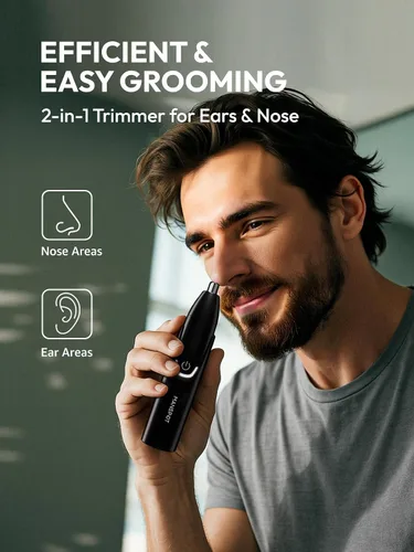 Vista 2 de MANSPOT Recortadora de pelo de nariz para hombres y mujeres