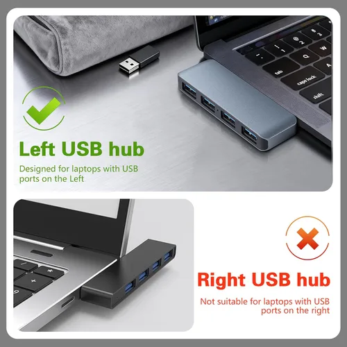 Vista 8 de Concentrador USB 3.0 Hub USB premium para computadoras portátiles Diseño plug-and-play sin cables, integrado sin problemas con tu dispositivo