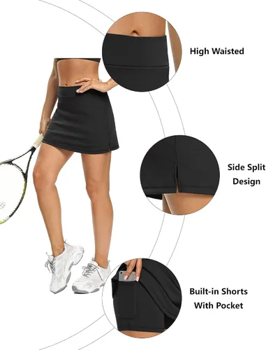 Vista 3 de LouKeith - Faldas pantalón deportivas de tenis y golf para mujer, pantalones cortos, de verano y con bolsillos para correr y entrenar