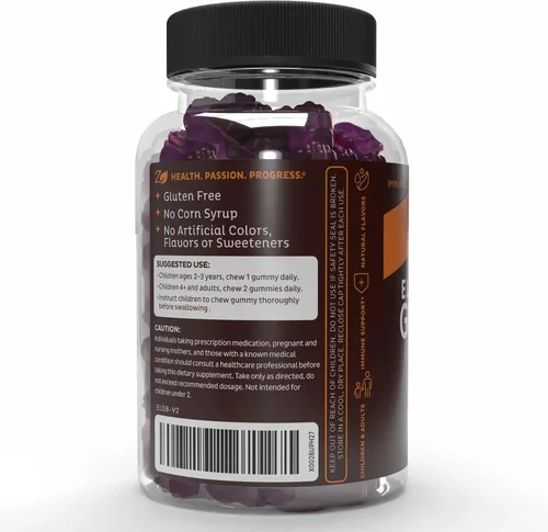Vista 6 de Zeal Naturals Sambucus Gomitas de saúco + zinc + vitamina C - Suplemento diario para niños y adultos - Gomitas de vitamina fáciles de masticar - 100