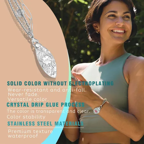Vista 4 de Pulseras de alerta médica elegantes personalizadas para mujer con grabado gratis, pulsera de identificación de emergencia personalizada
