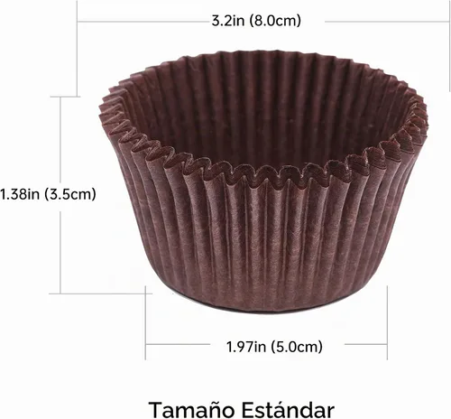Vista 2 de Bake Choice - 200 forros estándar para cupcakes para hornear, forros para magdalenas marrones Food-grade cupcake wrappers, greaseproof parchment