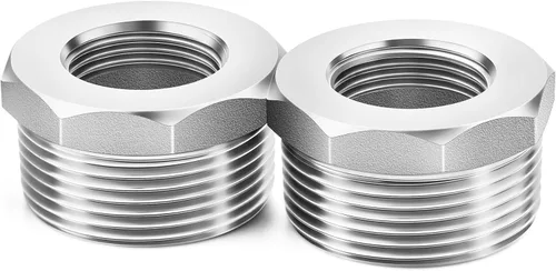 Vista 14 de ChillWaves Montaje de tubería de acero inoxidable 304, buje hexagonal reductor de 1 pulgada NPT macho x adaptador de rosca hembra NPT de 1/2 pulgada