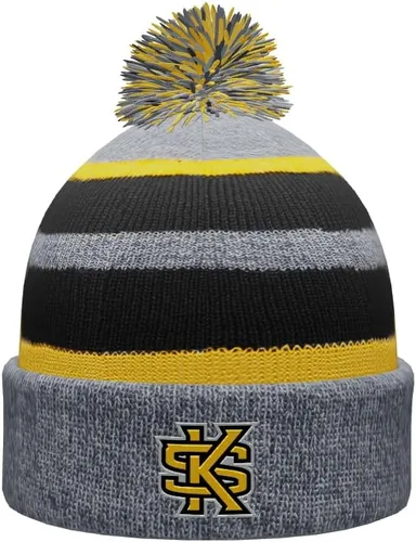 Vista 17 de NCAA Prime - Gorro de punto de invierno con pompón plegable
