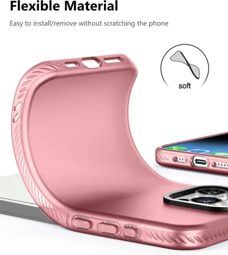 Vista 3 de Cresee Funda compatible con iPhone 15 Pro (6.1 pulgadas), funda translúcida mate para hombres, mujeres, niñas, cubierta trasera delgada, melocotón