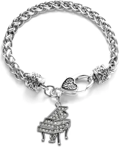 Vista 36 de Inspired Silver - Pulsera de plata con dije personalizado y circonitas cúbicas.