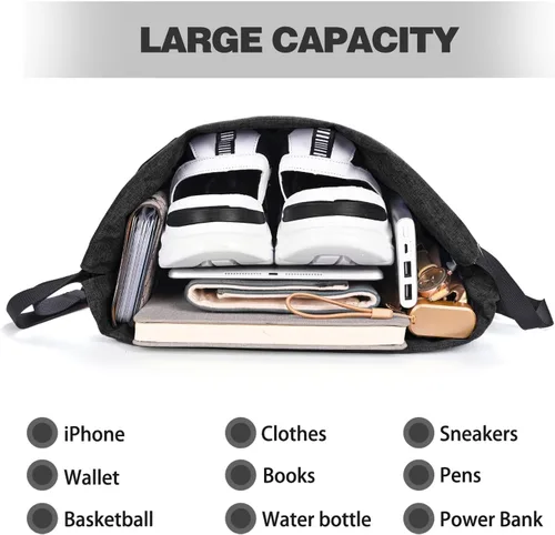 Vista 7 de Mochila con cordón con bolsillo para ropa húmeda y compartimento para zapatos, resistente al agua, para deportes, gimnasio, natación, bolsa