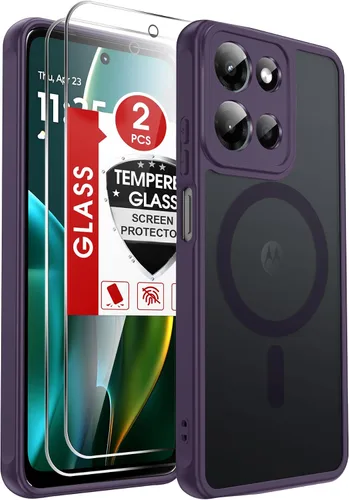 Vista 58 de LeYi Funda para teléfono Samsung-S23: protector de pantalla e imán MagSafe Púrpura