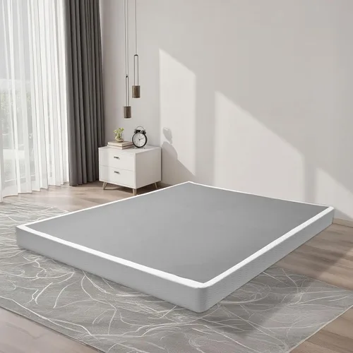 Vista 2 de VEVOR Base de cama tamaño Queen con tela lavable, marco de metal resistente para cama Queen, base de colchón de 4 pulgadas, capacidad máxima