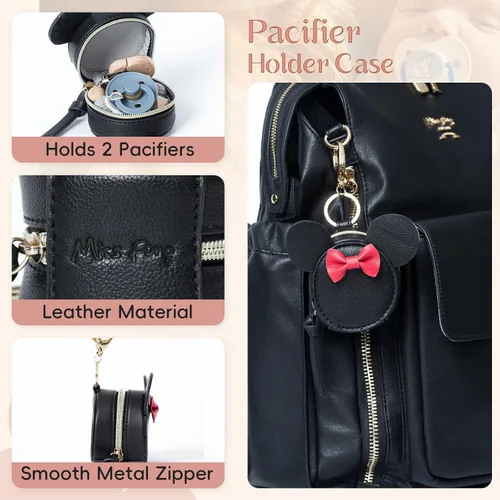 Vista 2 de miss fong Funda para chupete con clip, funda para bolsa para chupete, cápsula con cierre para fijar a los cochecitos y bolsas de pañales, capacidad