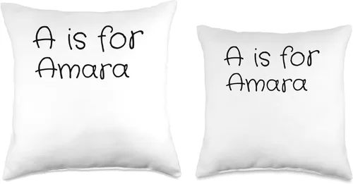 Vista 3 de Name Amara Classroom Daughter Custom School Kids Personalized A is for Amara Name Student Kindergarten Girl Throw Pillow, 16x16, Multicolor