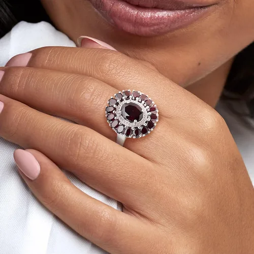 Vista 2 de Ross-Simons 4.90 ct. t.w. Garnet Ring in Sterling Silver