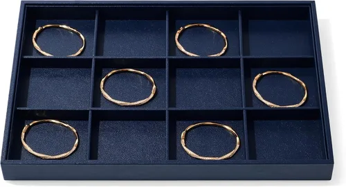 Vista 25 de Bandeja de exhibición plana de la joyería del cuero de la PU para el Naranja