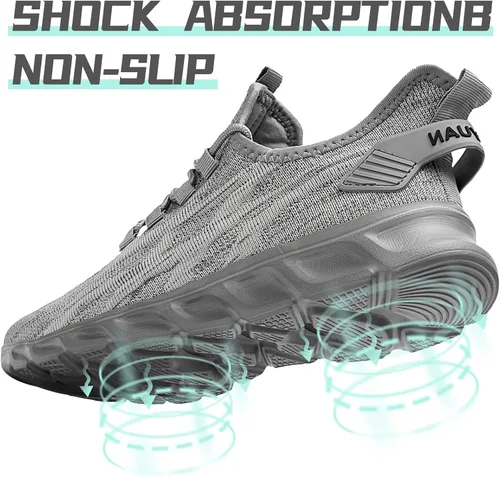 Vista 6 de QIJGS Zapatos deportivos de correr para hombre, para gimnasio, tenis, atléticos, de malla, ligeros, deportivos, a la moda, para entrenamiento