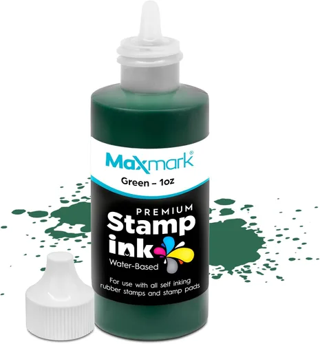 Vista 51 de MaxMark Premium - Tinta de recarga con punta de control en botella para sellos autoentintados, color negro - 1 onza