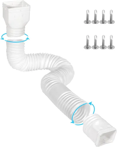 Vista 8 de Ogutter Extensiones de bajante de canalón de lluvia, extensor de bajante para drenaje de agua de lluvia flexible, tubo de extensión de drenaje