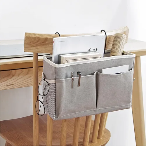 Vista 3 de Cosiki Bolsa de almacenamiento para colgar junto a la cama, mesita de noche, organizador de escritorio colgante para cabeceros, literas