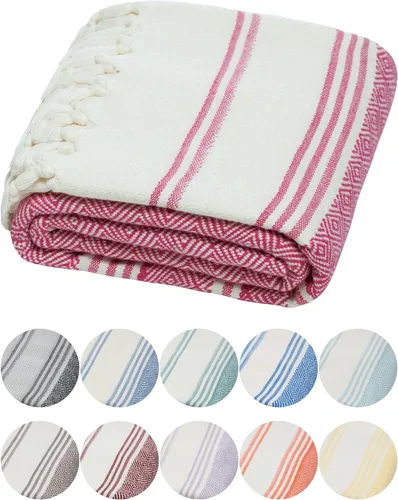Vista 14 de DEMMEX Organic Diamond - Toalla turca de baño y playa 100% algodón turco certificado Oeko-TEX, ultra suave, de secado rápido, ligera, compacta