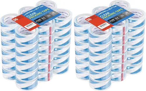 Vista 14 de JARLINK 12 rollos de cinta de embalaje ultra transparente 2.7mil Thick and 1.88" Wide. 60 Yards per Roll, 720 Total Yards. Heavy Duty Packaging