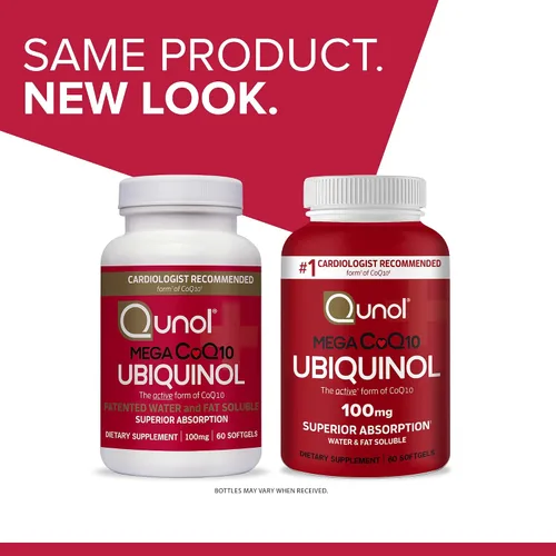 Vista 4 de Qunol Mega Ubiquinol CoQ10 Suplemento natural de C0Q10 solubre en agua y grasa para una absorción superior, patentada, antioxidante para la salud