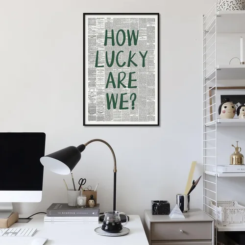 Vista 5 de Arte de pared de afirmaciones diarias moderno con impresión en lienzo positivo, divertido, arte de lo afortunados que somos, impresiones vintage