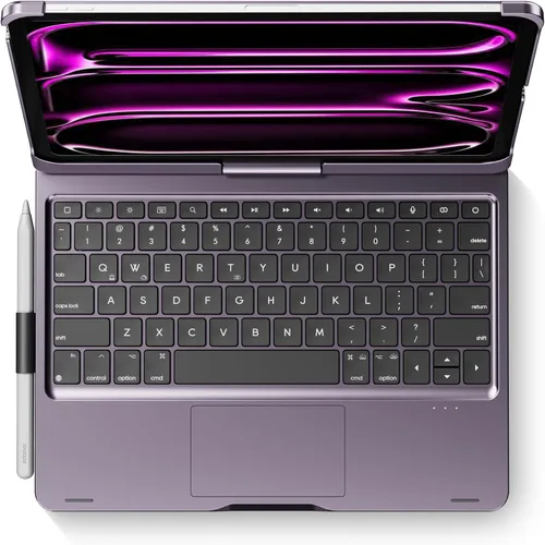 Vista 11 de edaiser Funda de teclado giratoria para Apple iPad mini 6ª 7ª generación a17 Pro, teclado Bluetooth compacto con trackpad retroiluminado RGB