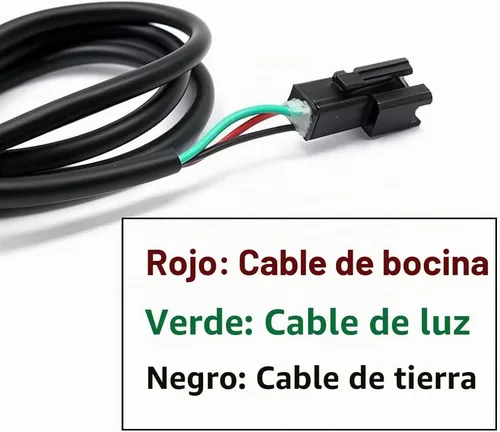 Vista 2 de Faros delanteros para eBike 36V-48V Luz delantera con bocina para bicicleta eléctrica (conector de 3 pines) Aleación de aluminio impermeable