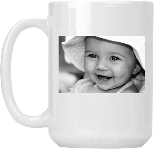 Vista 5 de Taza con foto personalizada: carga cualquier imagen y añade texto, taza grande de café de cerámica blanca de 15 onzas