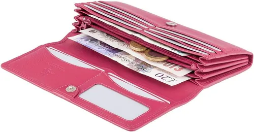 Vista 4 de VISCONTI Heritage -35 - Cartera grande de piel suave para mujer, Fucsia