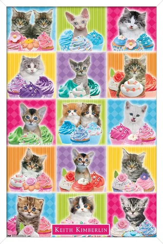 Vista 14 de Trends International Keith Kimberlin - Kitten - Cupcake Wall Poster, 14.725" x 22.375", Barnwood Framed Version
