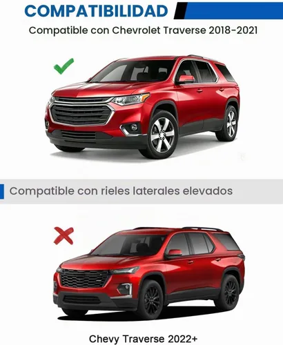 Vista 2 de Wonderdriver Barras Transversales para Techo 220 lb Compatibles con Chevy Chevrolet Traverse 2018 2019 2020 2021, Barras Transversales de Servicio