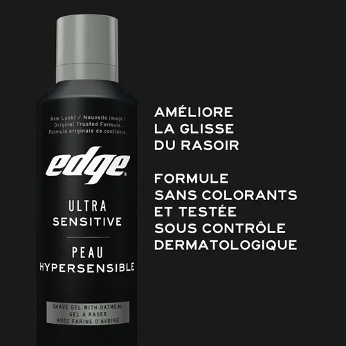 Vista 7 de Gel de afeitar Edge Ultra Sensitive Skin sin perfume, 6.98 oz