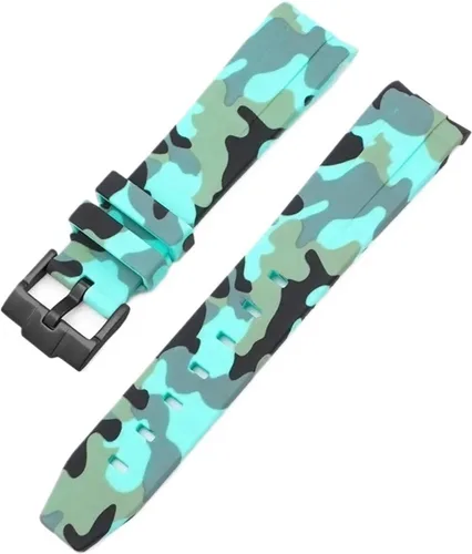 Vista 45 de Correa de camuflaje para Omega Moon Curvo Extremo Pulsera de goma de silicona Hombres Mujeres Sport Watch Band Accesorio 0.787 in