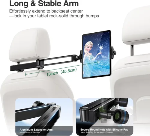 Vista 5 de elitehood Soporte compacto para tableta para reposacabezas de coche