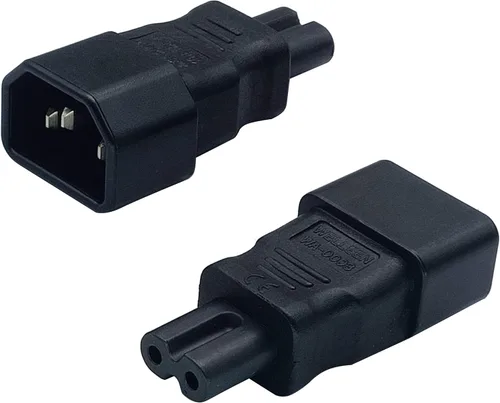 Vista 11 de Adaptador de CA IEC 320 C14 a C5, 10A 125V IEC 3Pole Macho a Mickey Mouse Adaptador de corriente hembra de 3 polos, convertidor de CA C5 a C14