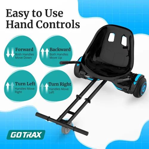 Vista 4 de Gotrax Hoverboard - Accesorio de asiento de kart para patineta de equilibrio automático de 6.5", 8", 8.5", 10", longitud del marco ajustable