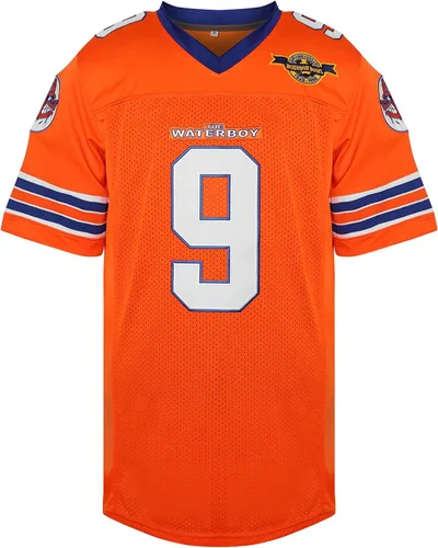 Vista 3 de Camiseta de fútbol The Waterboy #9 Bobby Boucher Adam Sandler 50 aniversario de la película Mud Dogs Bourbon Bowl