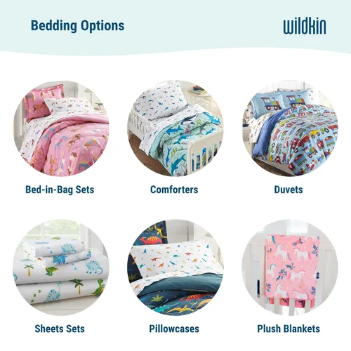 Vista 6 de Wildkin - Juego de sábanas 100% algodón para niños – Sábanas suaves y acogedoras - Dinosaurio Land