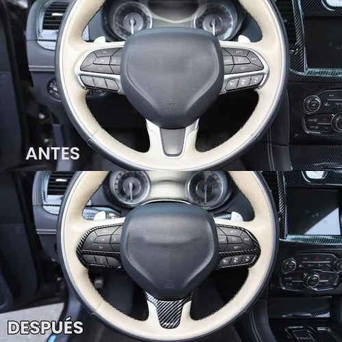 Vista 5 de crosselec Kit de bisel de fibra de carbono para volante de fibra de carbono para Chrysler 300 2015-2021