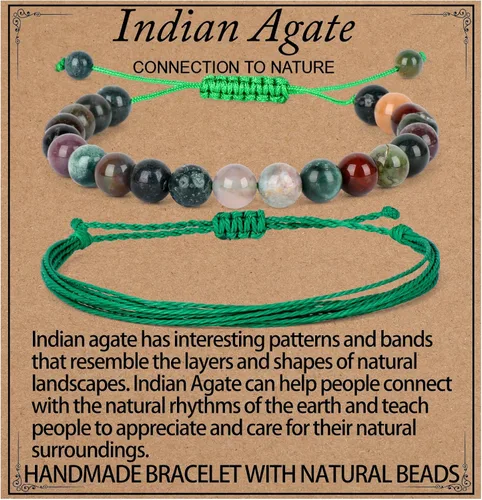 Vista 54 de LPBeads Pulsera de piedra natural hecha a mano de tamaño ajustable