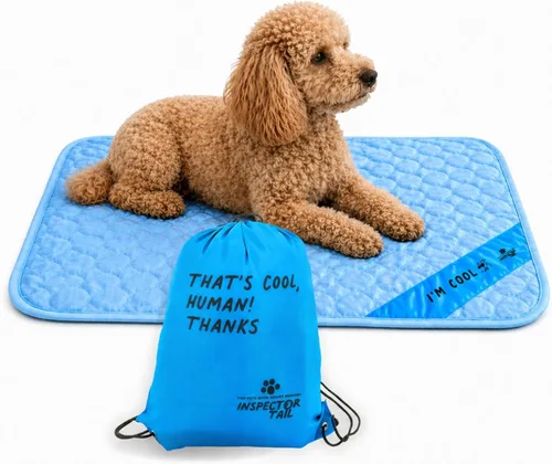 Vista 14 de INSPECTOR TAIL 3D ChillPocket - Alfombrilla de enfriamiento para perros con bolsa de cuerda y células de aire para una mejor circulación