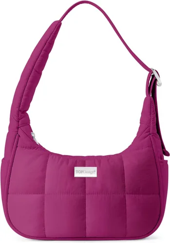 Vista 10 de TOPDesign Bolso de hombro acolchado para mujer, bolso de mano ultraligero con cremallera, correa ajustable