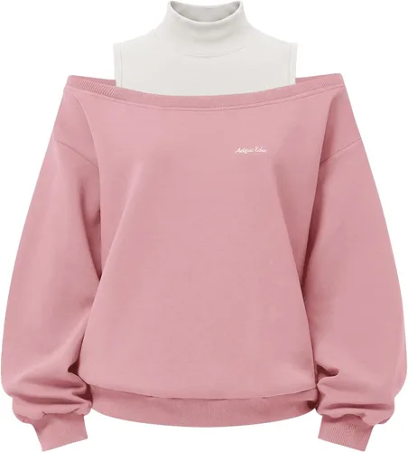 Vista 11 de Aelfric Eden Sudadera de cuello alto falso con hombros descubiertos para Gris Stone