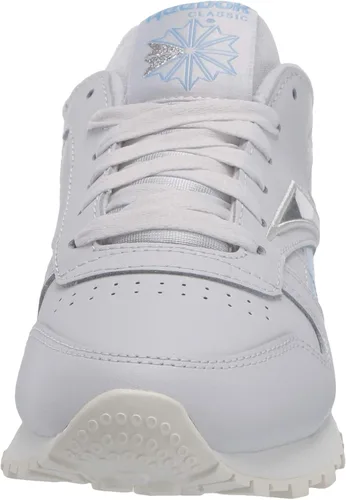 Vista 2 de Reebok Zapato deportivo clásico, de cuero, para mujer, Porcelanaazul fluidoplateado metálico
