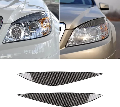 Vista 19 de para Mercedes-Benz Clase C W204 2011-2013 Real Cubierta de Panel de Fibra de Carbono Suave para Aire Acondicionado, Adhesivo de Marco de Panel