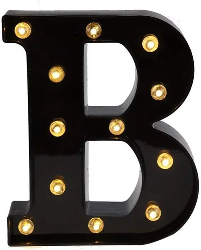 Vista 56 de Ulalaza Letrero de luz LED en blanco y negro, 2 letras AA alimentadas por batería para boda, fiesta de cumpleaños, lámpara de Navidad, luz nocturna